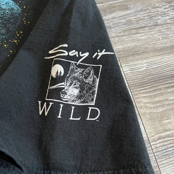 Vintage 80's Dallas Zoo "Say it Wild" Wolf Shirt M - Picture 5 of 8